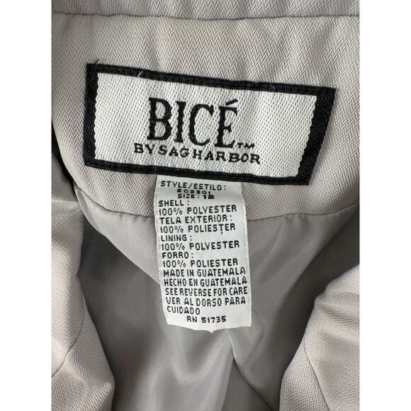 Bice by Sag Harbor Size 12 Notched Single Button Blazer Jacket Gray Long Sleeve - Picture 6 of 8
